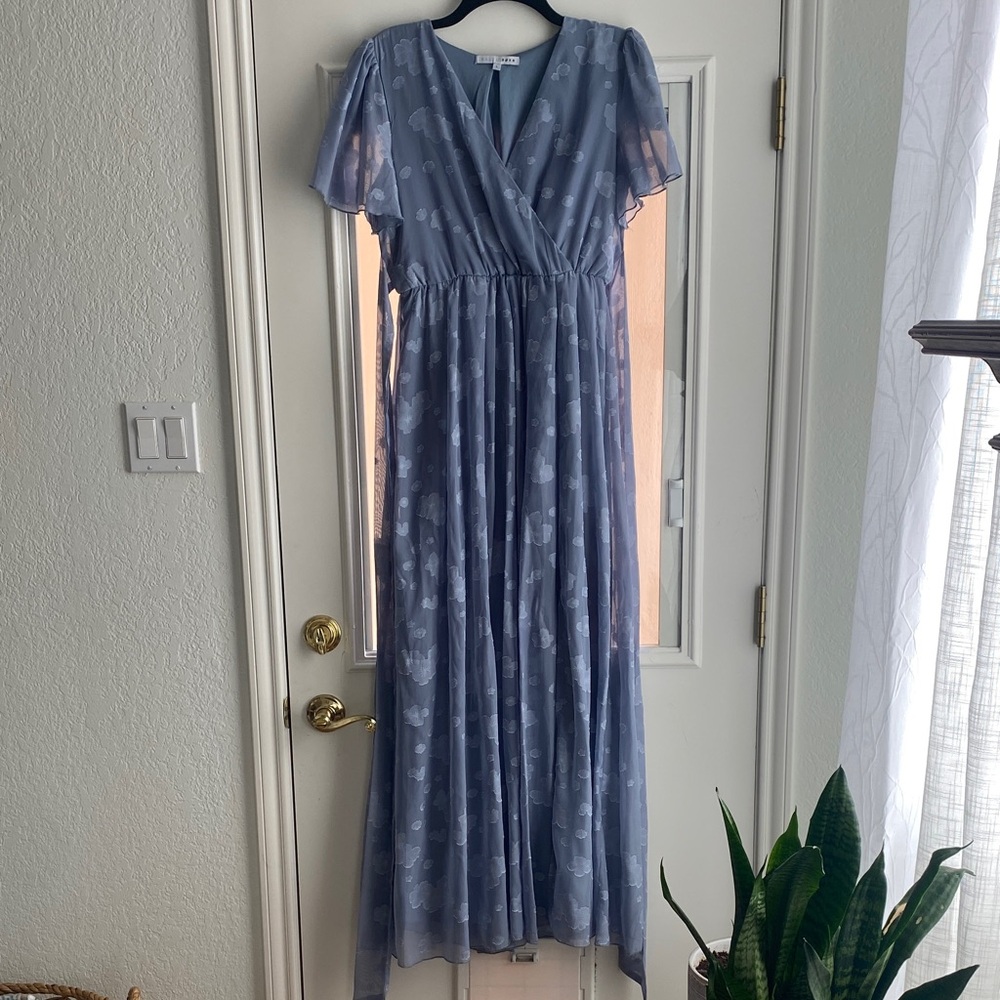 Baltic Born Dusty Blue Floral Maxi Dress